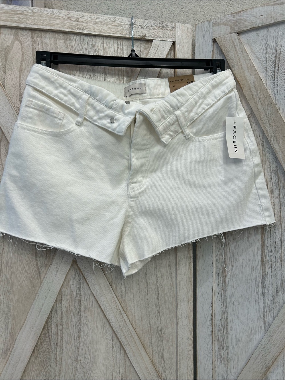 PacSun White High Waist Denim Cutoff Shorts